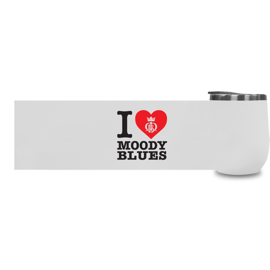 I Love Moody Blues Stemless Wine Tumbler (White)