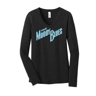 Moody Blues Crystal Logo Long Sleeve V-Neck