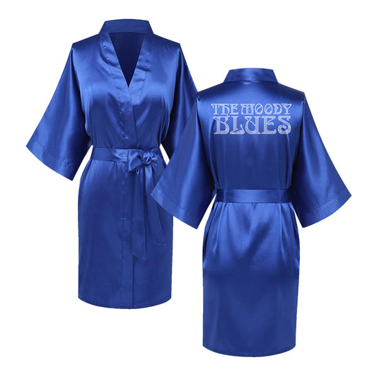 Crystal Logo Satin Robe (Royal Blue)