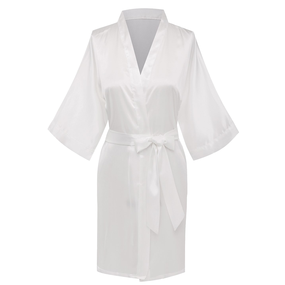 Crystal Logo Satin Robe (White)